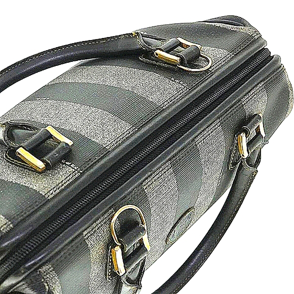 FENDI Rare! Gray/Black Pequin Bowler Bag - Picture 2 of 9